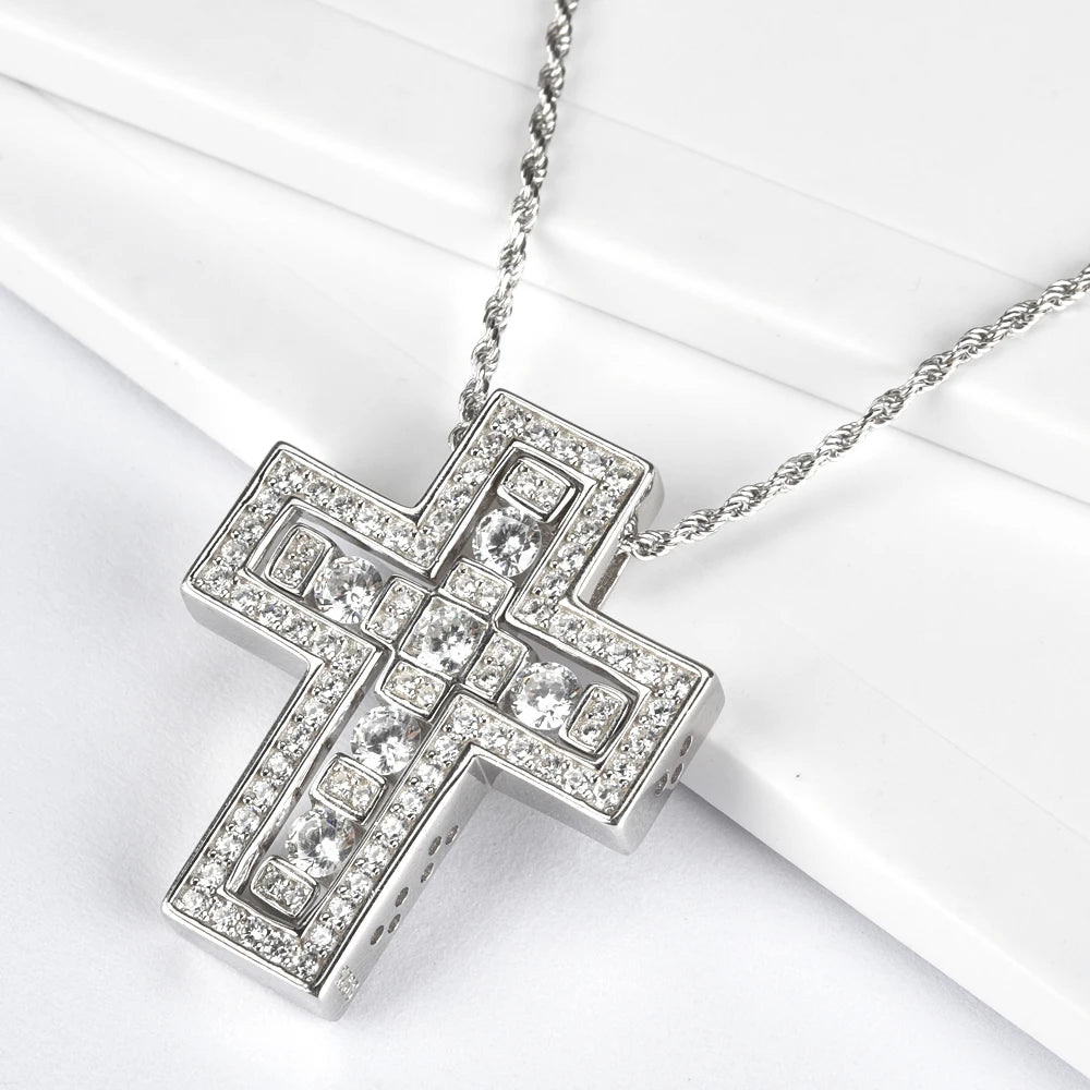 925 Sterling Silver Double Cross Pendant