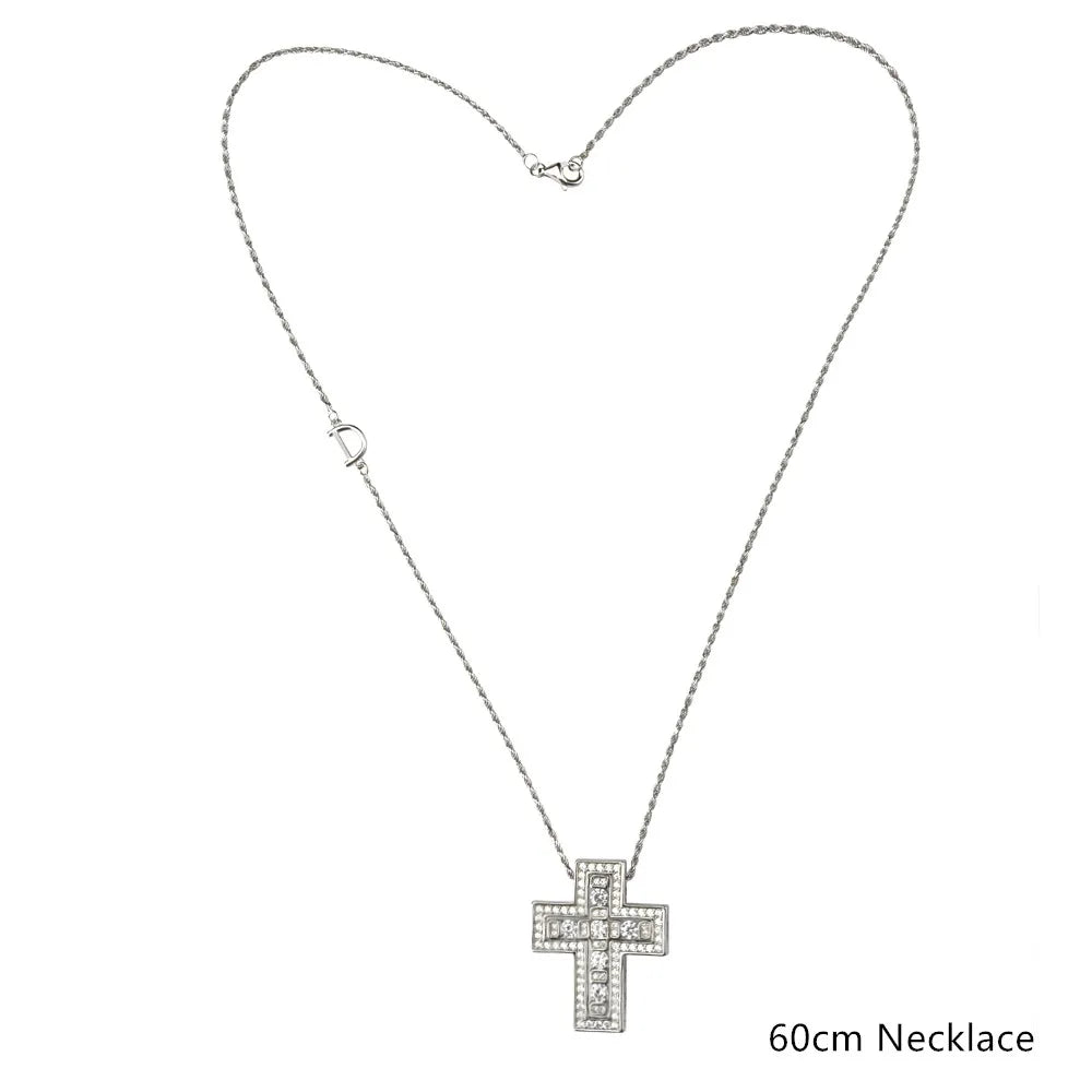 925 Sterling Silver Double Cross Pendant